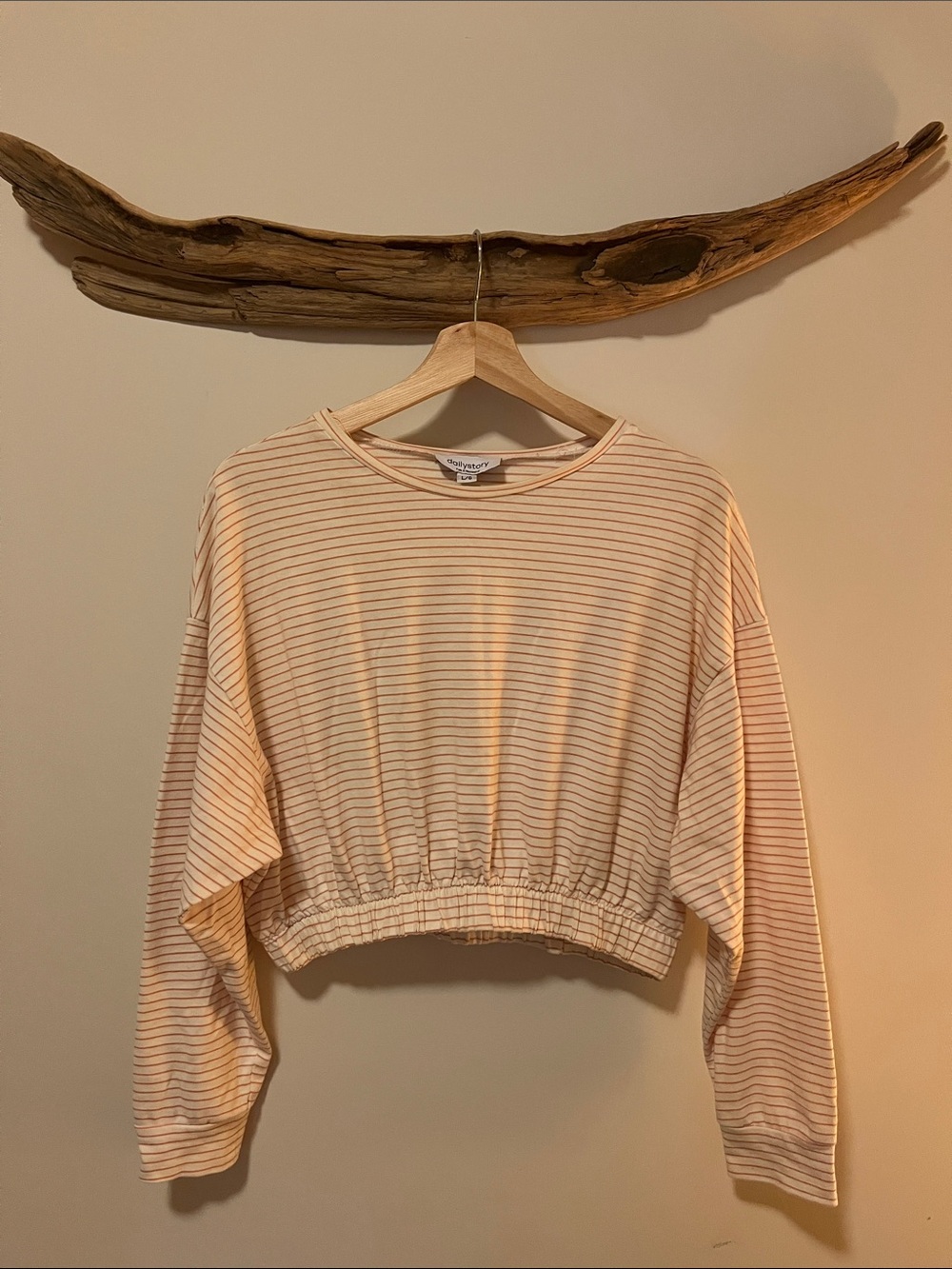Cropped Striped Long Sleeve Shirt